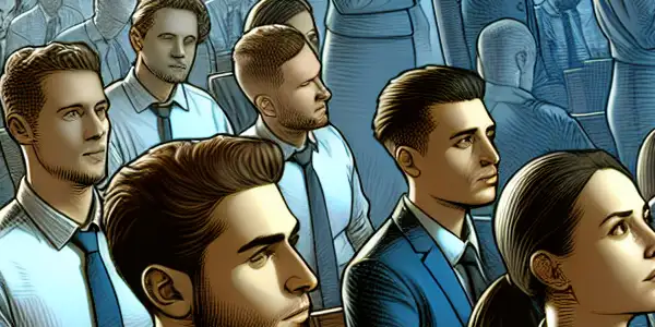 A modern office scene depicting diverse professionals navigating hidden workplace rules, highlighting tension and emotional complexity.