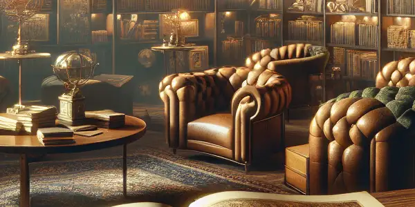 A luxurious library filled with vintage film reels, elegant books, and illustrations celebrating diverse adult cinema.
