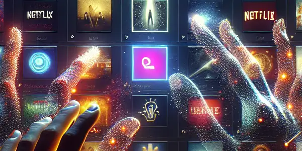 A modern digital interface of an adult entertainment website with vibrant film thumbnails and engaging user interaction.