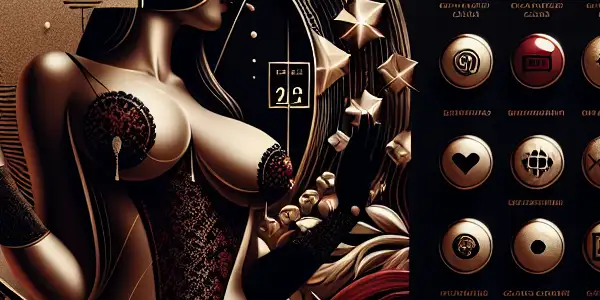 Promotional poster for a luxurious adult subscription service featuring diverse content and a sophisticated aesthetic.